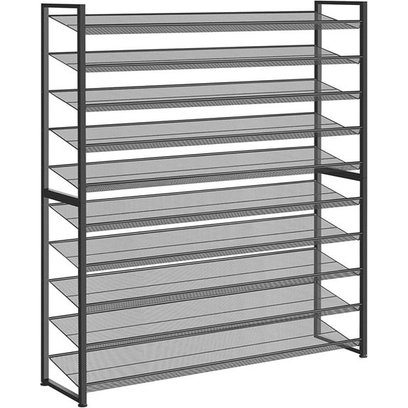 Stackable Metal Shoe Rack 62-Pair Capacity