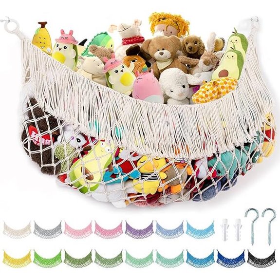 Stuffed Animal Hammock - Large Cream Storage Organizer