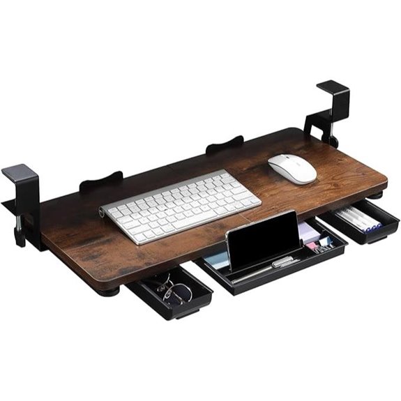Large Under-Desk Keyboard Tray with Drawer