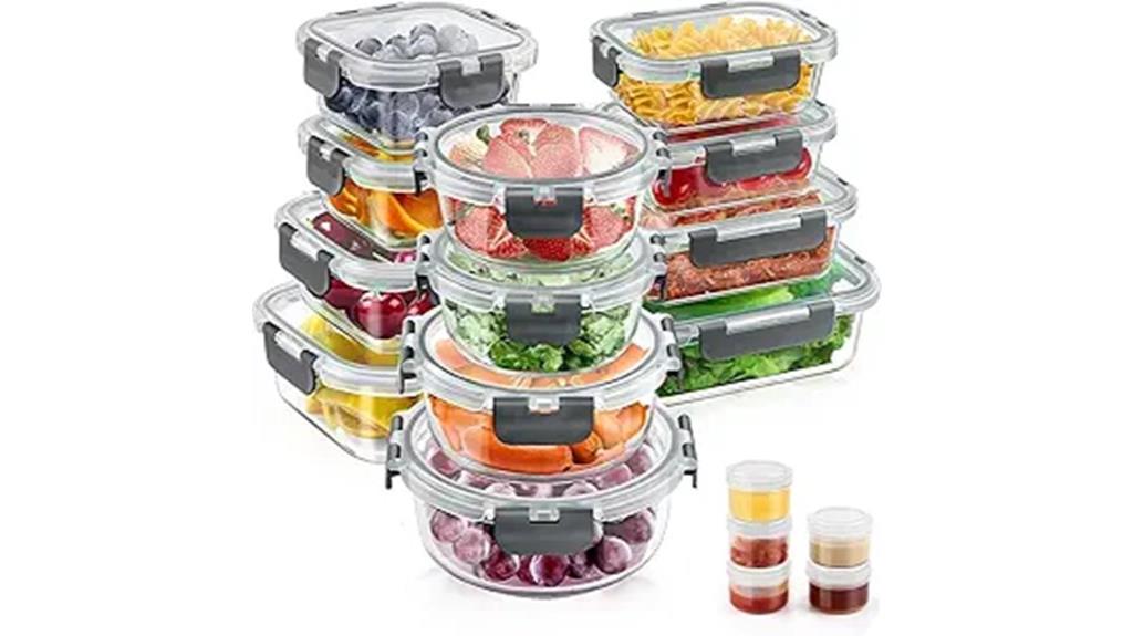 large glass storage set