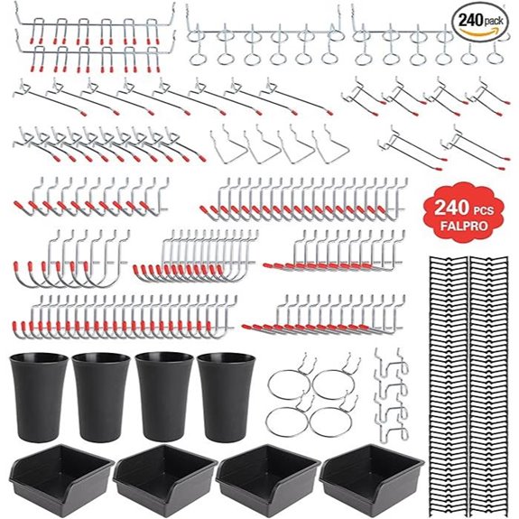240PCS Pegboard Hooks Organizer Kit for Garage