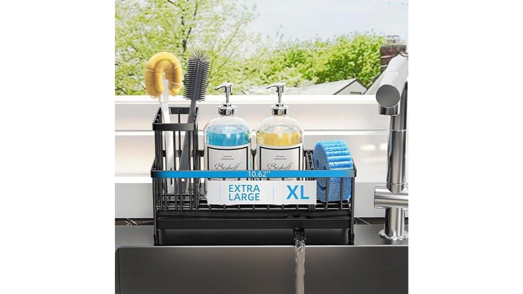 large sink organizer with sponge