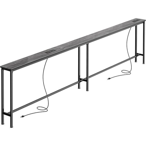 SUPERJARE 102-Inch Sofa Table with Outlets and USB