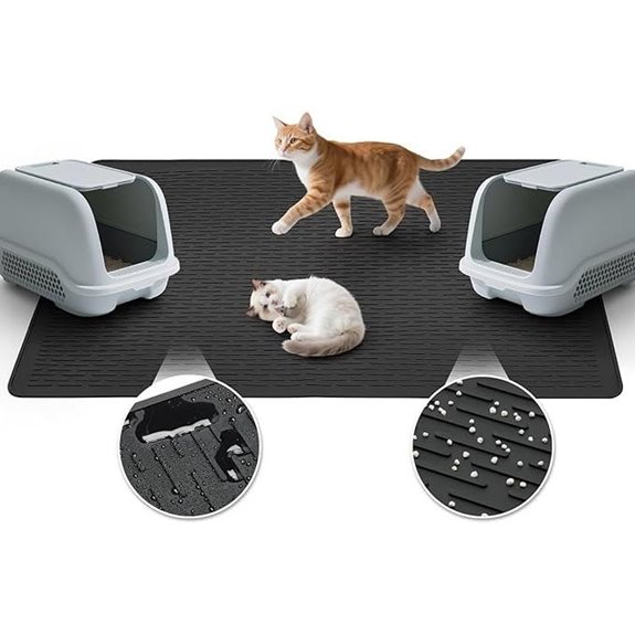 Waterproof Cat Litter Mat Large Washable Black