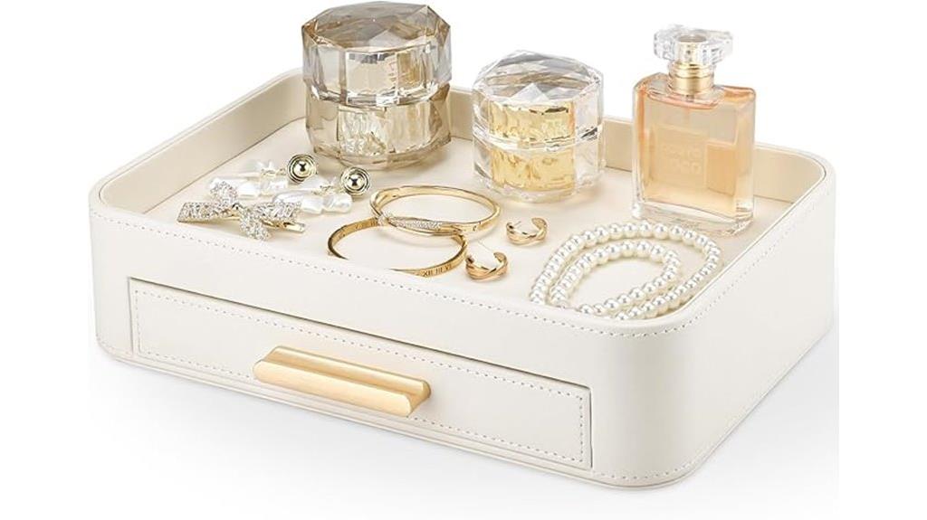 leather jewelry and keys tray