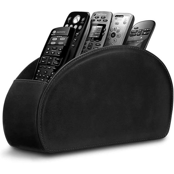 Leather Remote Control Organizer with 5 Compartments