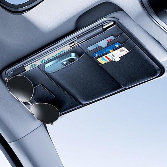 Leather Car Sun Visor Organizer with Card Slots