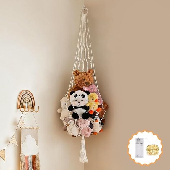 Stuffed Animal Hammock with LED Light for Decor
