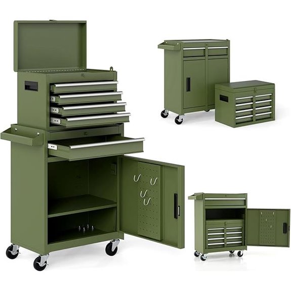 Goplus 5-Drawer Rolling Tool Chest with Lock