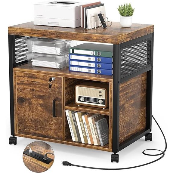 Unikito Rolling File Cabinet with Lockable Storage