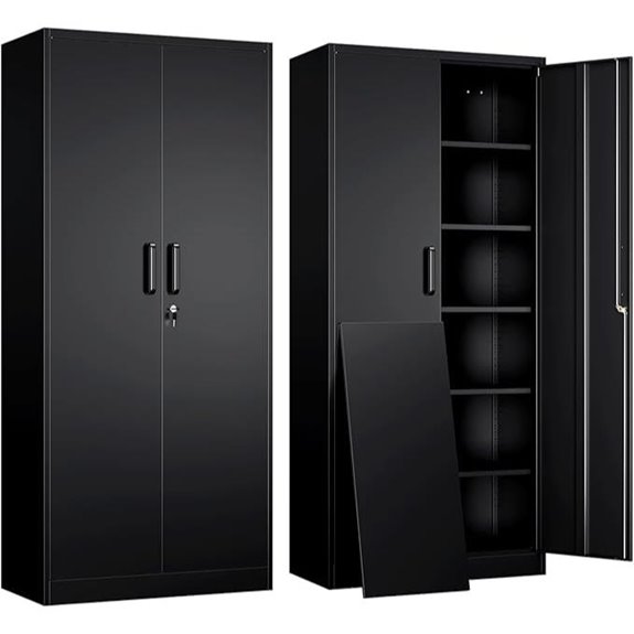 Yizosh Metal Garage Storage Cabinet with Lock