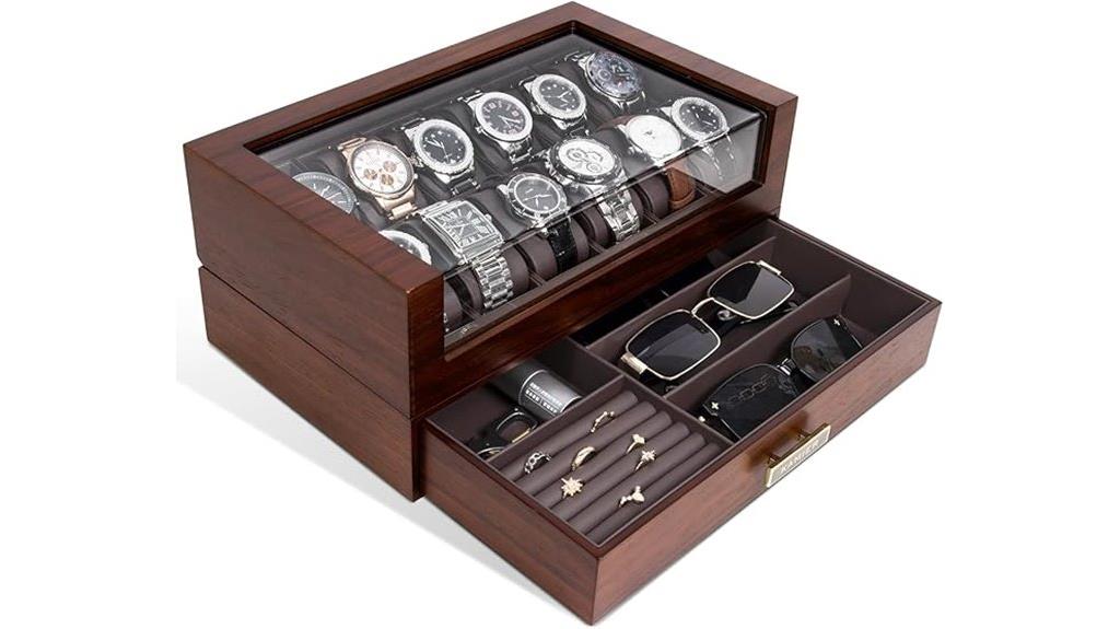 luxury wooden watch organizer