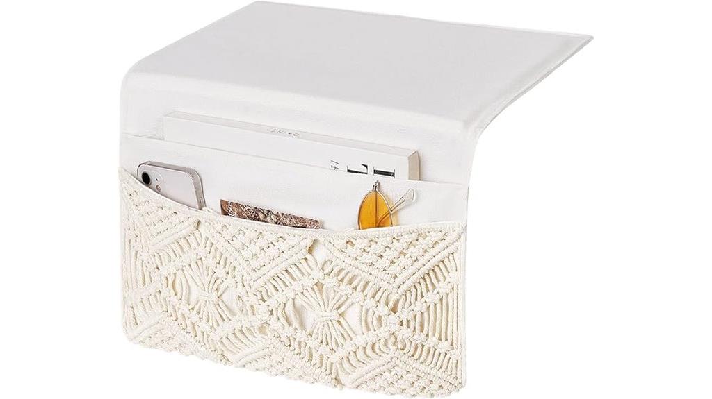 macrame bedside storage caddy