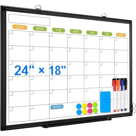 Magnetic Double-Sided Dry Erase Calendar Whiteboard
