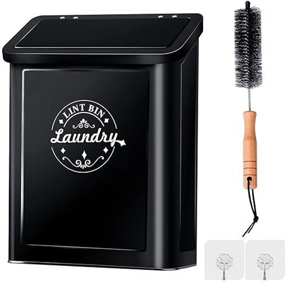 Magnetic Laundry Lint Bin with Brush Wall-Mounted