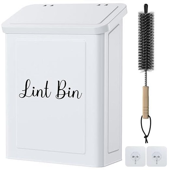 Magnetic Wall-Mounted Laundry Lint Bin with Lid