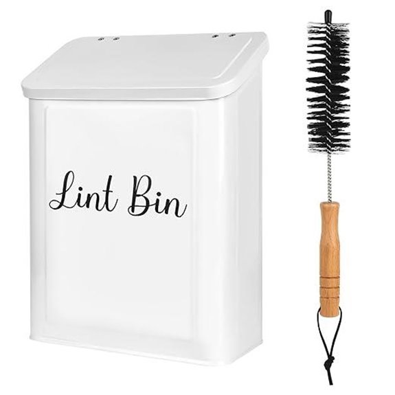 Magnetic Wall-Mounted Lint Bin with Lid