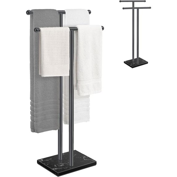 Freestanding Marble Base Towel Rack for Bathroom