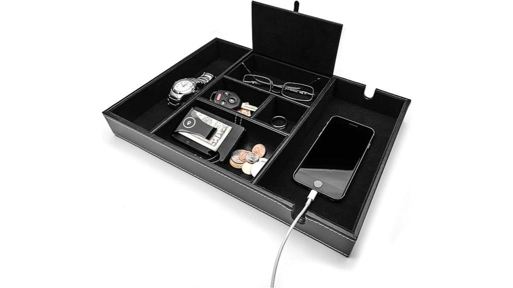 men s black faux leather valet