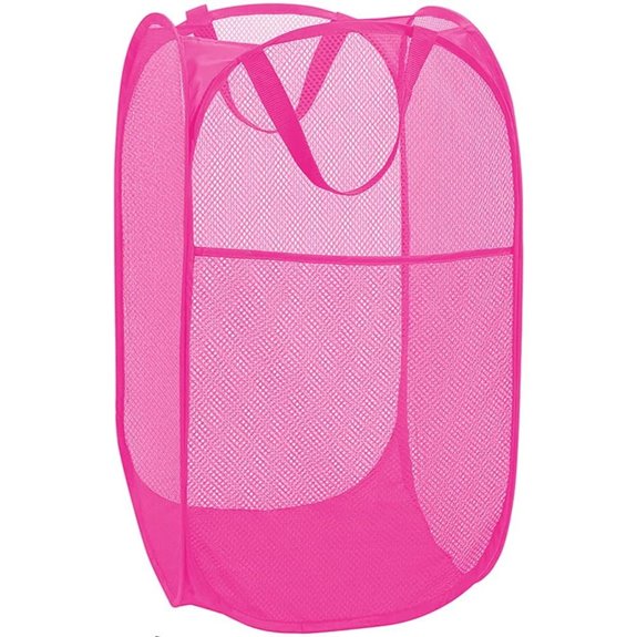 Deluxe Mesh Pop-Up Laundry Hamper with Side Pocket