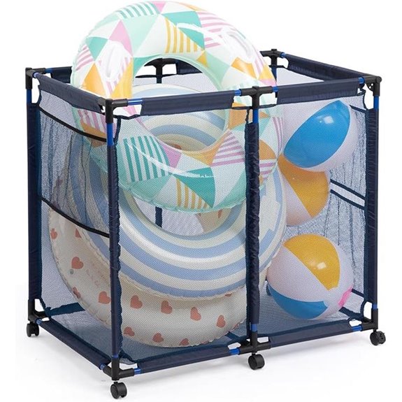 ALIMORDEN Pool Storage Bin with Mesh & Metal Frame