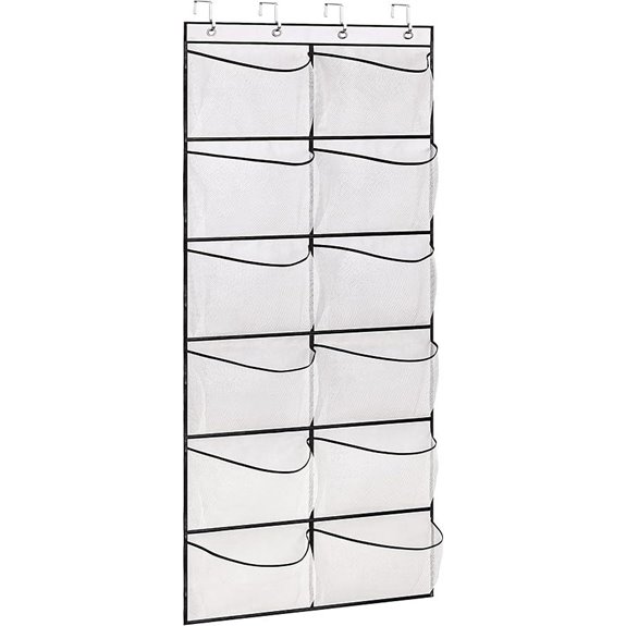 KIMBORA Over-the-Door Shoe Organizer with Mesh Pockets