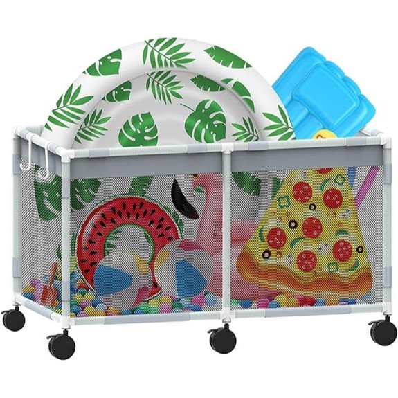 Large Mesh Pool Storage Bin for Floats and Toys