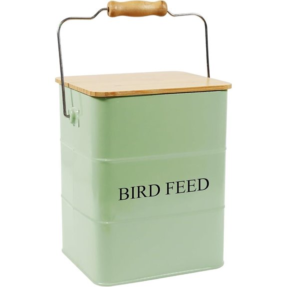Metal Bird Seed Storage Container with Scoop