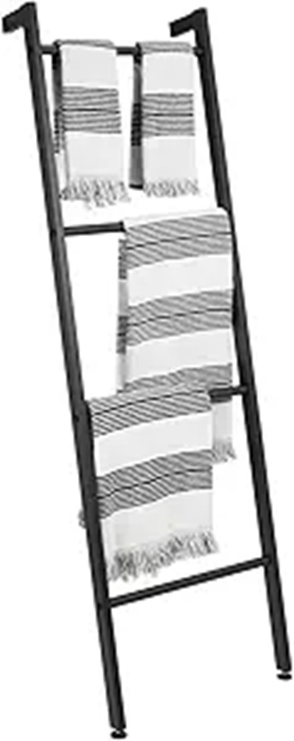 mDesign Metal Wall Leaning Towel Rack 4 Levels
