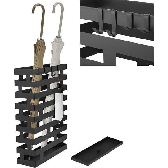 Tudomro Metal Umbrella Stand with Water Tray