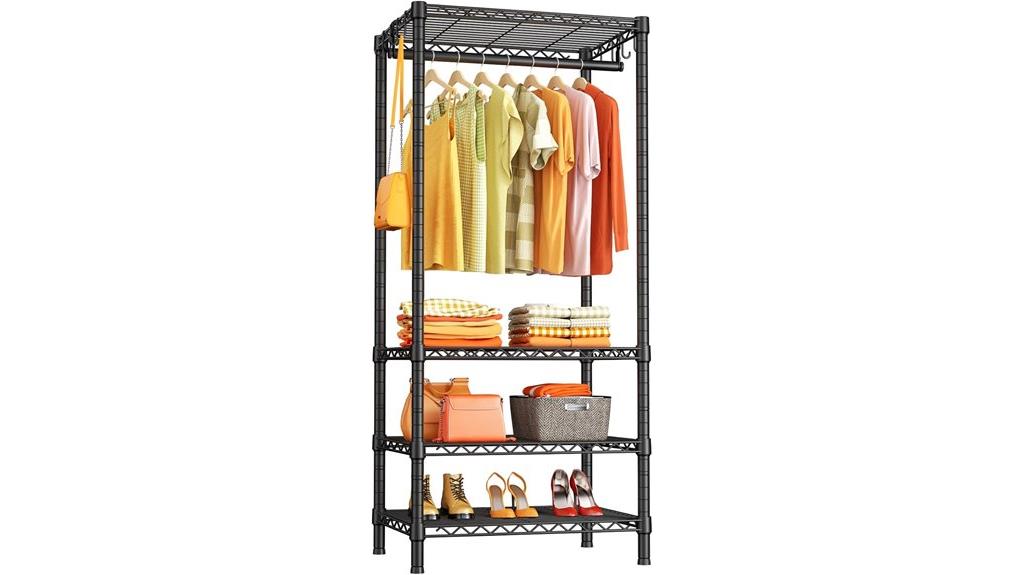 mini portable closet with four tiers