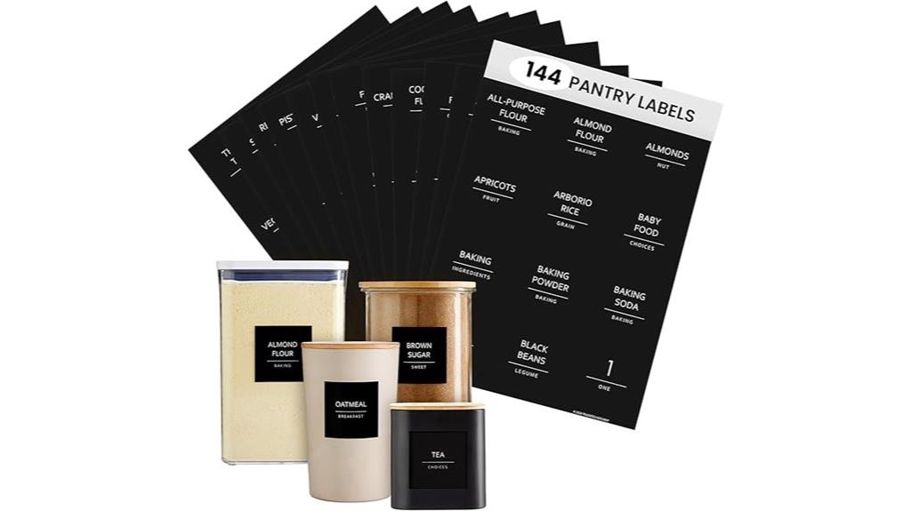 minimalist labels for pantry