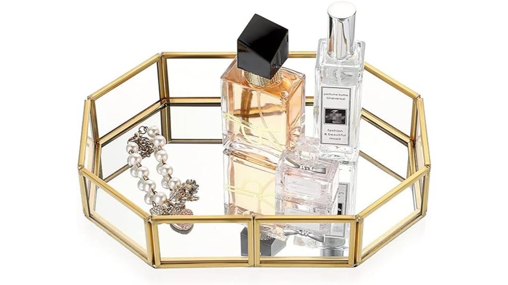 mirror glass vanity tray