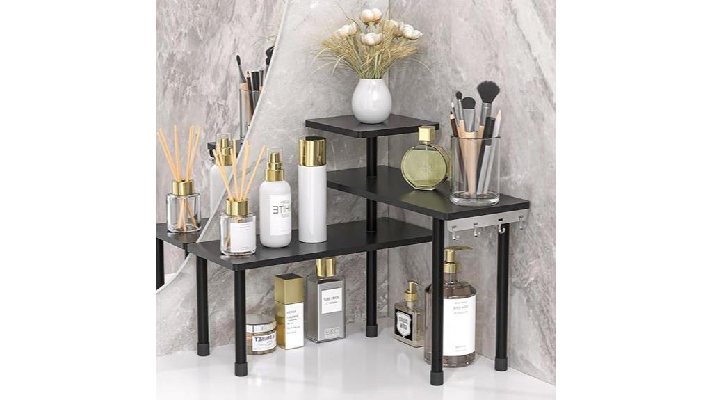 movable 3 tier corner shelf