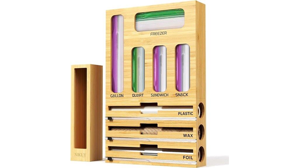 multi compartment kitchen wrap organizer