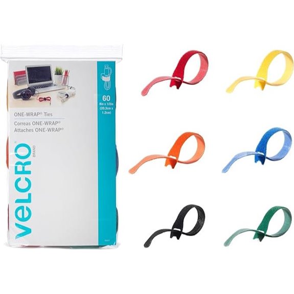 VELCRO One-Wrap Cable Ties 60 Pack Multicolor