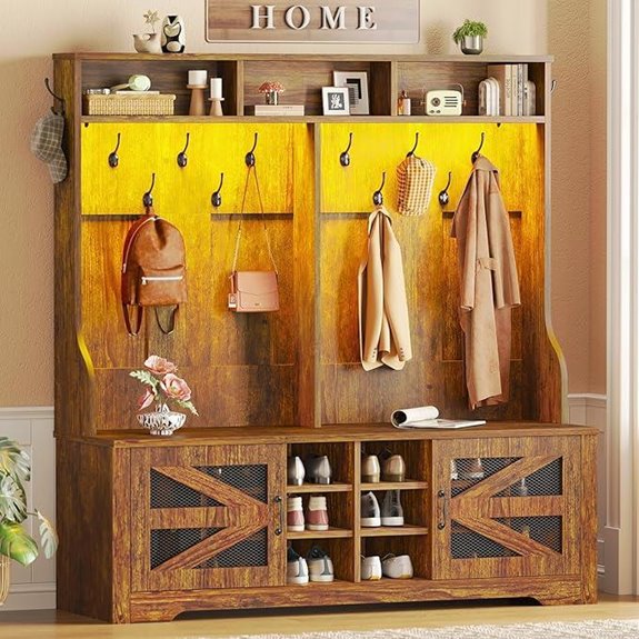 Itaar 5-in-1 Entryway Hall Tree with Shoe Storage