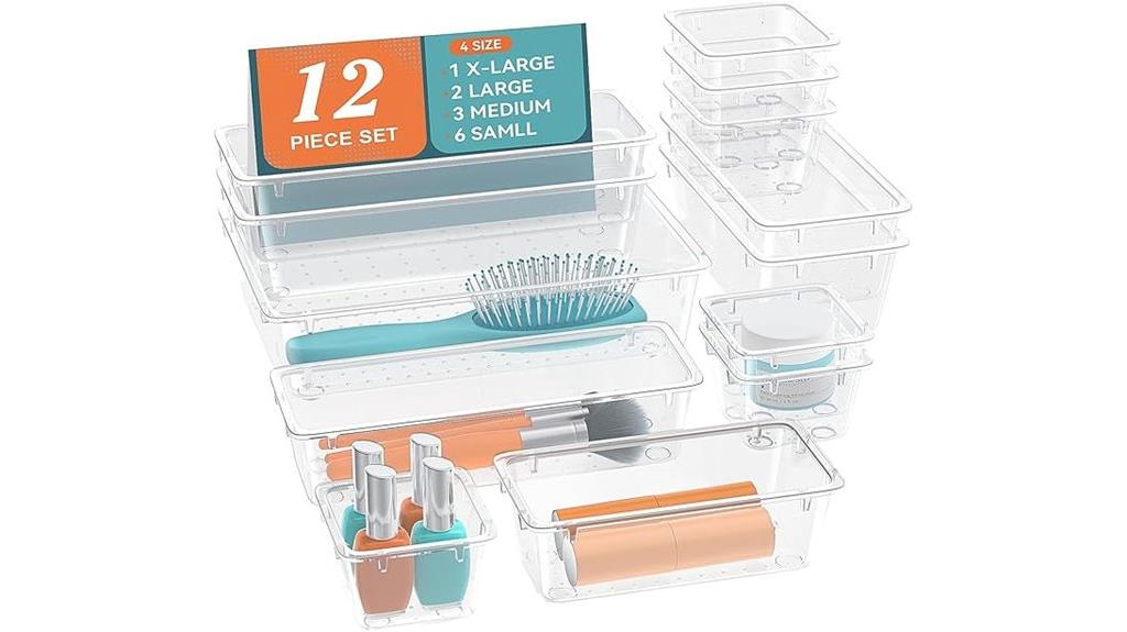 multiple clear storage bins