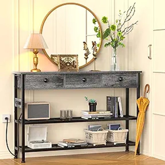 47 Narrow Entryway Table with Storage & USB Ports