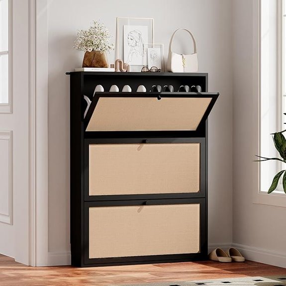 AVZEAR Narrow Shoe Storage Cabinet with 3 Drawers