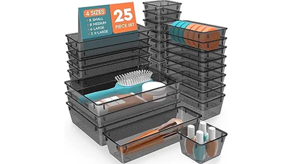 plastic drawer organizer set