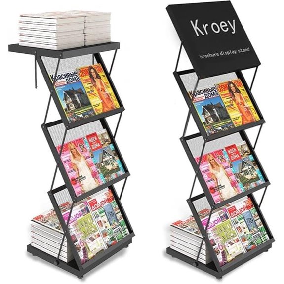 Foldable Magazine Display Stand for Exhibitions