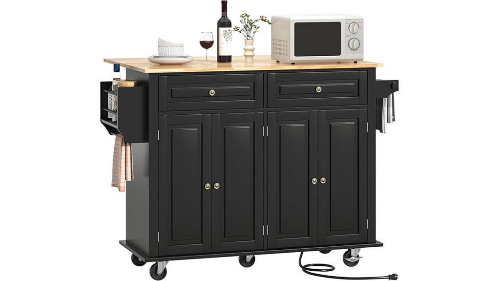 portable island with outlets