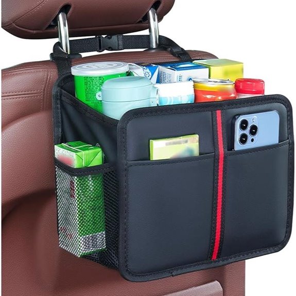 Hanging Car Seat Organizer with Premium PU Leather