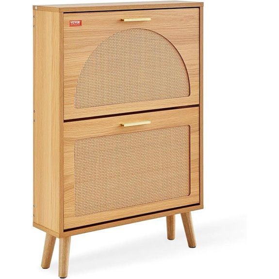 VEVOR Shoe Cabinet with Rattan Doors