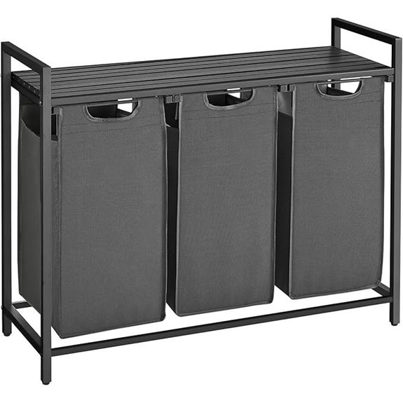 VASAGLE Laundry Hamper with 3 Removable Bags