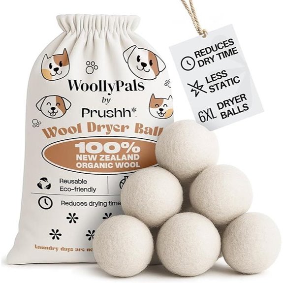 WoollyPals XL Dryer Balls (6-Pack) - Reusable & Eco-Friendly