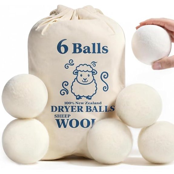 Wool Dryer Balls Reusable Fabric Softener Pack of 6
