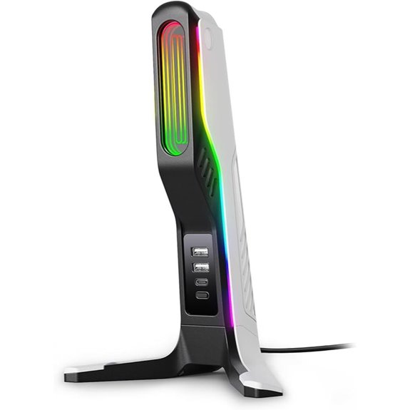 RGB Gaming Headset Stand with USB & Type-C Ports