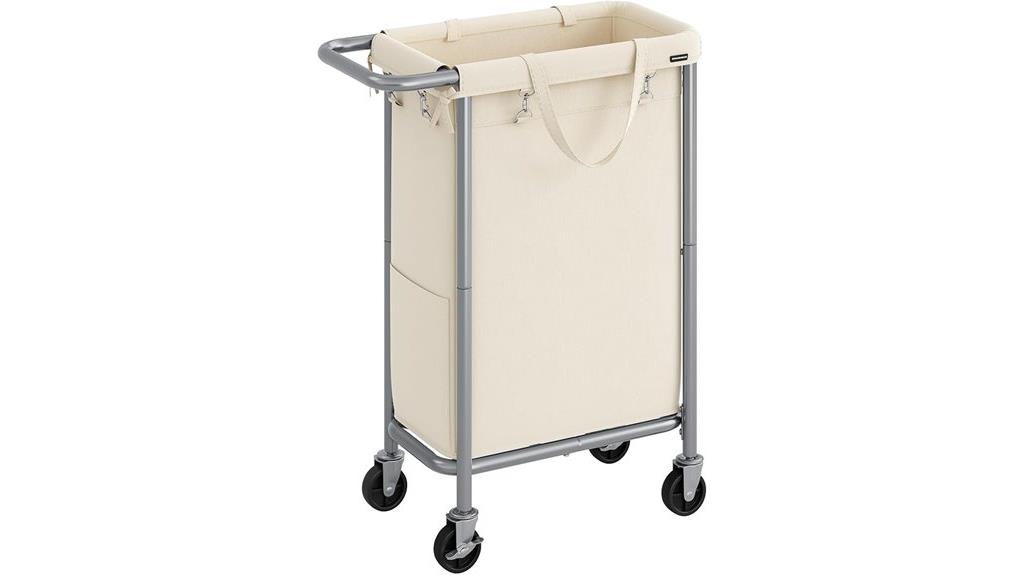 rolling laundry basket with liner